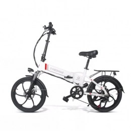ELLBM Vélos électriques Vélo Électrique, 20" Vélo Électrique Pliant, Vélo Électrique Adulte E-Bike, Vélos Électrique 48V 10Ah Support USB, Vélo Cyclomoteur (20LVXD30 Blanc)