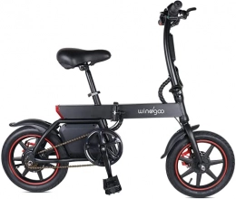 Windgoo vélo Vélo Électrique Pliable, Jusqu'à 25km / h, Vitesse Réglable Urban Bike, Autonomie 20km, Batterie 36V / 6.0Ah 350W, Adulte E-Bike, Noir