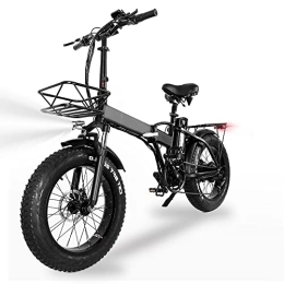TODIMART Vélos électriques Vélo Électrique Pliable, Vélo Homme Pliant Adulte Gros Pneu 20"* 4" avec Moteur Puissant Batterie 48V 15Ah