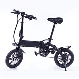 AMGJ vélo Vélo Électrique Pliant, Cadre en Alliage D'aluminium avec Moteur 350W Batterie 8Ah / 36V Li-ION 14"" City E-Bike Adulte Pliant Voyage de Travail et de Déplacement, Noir, 36V 8AH