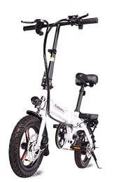 BHPL Vélos électriques Vélo Électrique Pliant pour Adultes 18"Fat Tire Montagne BELLAGE Vélos De Neige Engrenage E-Vélo avec Batterie De Lithium Détachable, Blanc