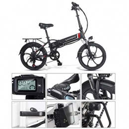 TypeBuilt vélo Vélo Électrique Pliant Smart Ebike Roues De 20 Pouces, 7 Vitesses Système De Transmission Professionnel, Vélo De Ville Électrique Suspension Complète Premium, Noir