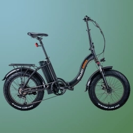 Clover fitness vélo Vélo électrique 250W, pliable, roues Fat de 20 pouces, autonomie jusqu'à 45 kilomètres, cadre en aluminium et changement Shimano à 7 vitesses, Noir
