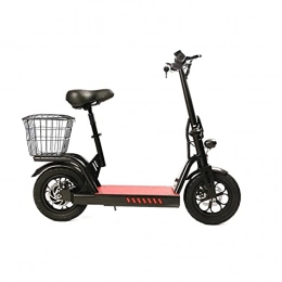paritariny vélo Vélo électrique 400W 2 Roues Batterie de Lithium Adulte mobilité légère Mini Pliante Scooter électrique vélo avec siège par paritaire (Color : 48V20AH Black)