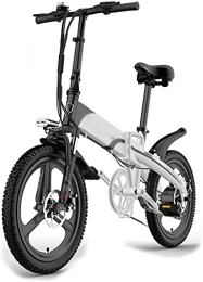 NXMAS Vélos électriques Vélo électrique 48V 8 7Ah / 10 4Ah Batterie cachée 20 Pliant Vélo de Montagne électrique pour Adultes Vélo électrique 300W Frein à Disque Moteur E Vélo pour vélo en Plein air Voyage-Gris_10.4Ah400W
