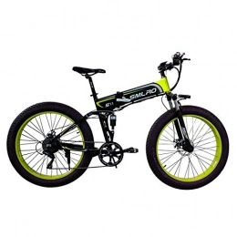 Knewss vélo Vélo électrique Batterie au Lithium 500W 13AH, Gros Pneu 4.0, vélo de Montagne Pliant de 26 Pouces, amortisseurs Avant et arrière-500W 13AH Vert