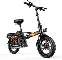 RDJM vélo Vélo électrique, Jeu de vélo électrique de 14 po, vélo électrique en aluminium 400W, vélo pliant portable avec écran d'affichage électronique, pour adultes et adolescents Lithium Battery Battery Cruis