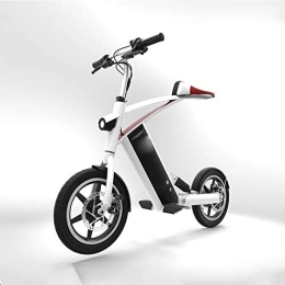MMJC Vélos électriques Vélo électrique pliable de 35, 6 cm à vitesse variable et frein à disque pour adultes et hommes - Blanc