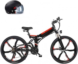 HCMNME Vélos électriques Vélo électrique Pliable, Vélo de neige électrique, vélo électrique 26 '' Vélo électrique pour adultes / électrique VTT, 25 km / h Ebike avec amovible 10Ah 480Wh Batterie, Professionnel 21 vitesses, Ba