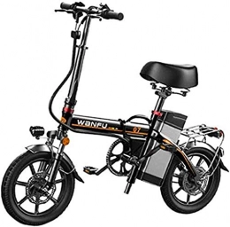 HCMNME vélo Vélo électrique Pliable, Vélo de neige électrique, vélos électriques rapides pour adultes 14 pouces cadre en alliage d'aluminium portable pliante vélo électrique pliable pour adulte avec batterie de l