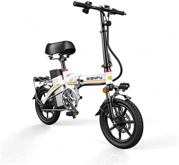 HCMNME vélo Vélo électrique Pliable, Vélo de neige électrique, vélos électriques rapides pour adultes 14 pouces roues de 14 pouces cadre en alliage d'aluminium Sécurité vélo électrique portable pour adulte avec b