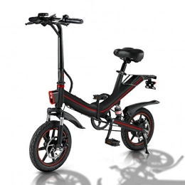 Lioeo Vélos électriques Vélo électrique Pliant, 14" City E-Bike Adulte Pliant, Vitesse jusqu'à 30km / h, vélo électrique Moteur 500W, réglage du Mode 3 Vitesses Amortisseur Central, vélo électrique ext (Noir)