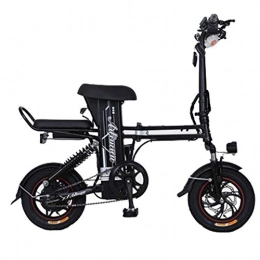ZBB vélo Vélo électrique pliant portable et facile à ranger 14 pouces charge 150kg charge 30km / h Freins à disque de moteur haute puissance Batterie au lithium avec affichage de la vitesse LCD, Noir, 100to120KM