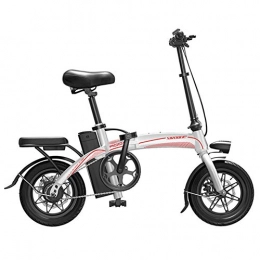 ZBB Vélos électriques Vélo électrique pliant - Portable et facile à ranger Batterie au lithium-ion et moteur silencieux Vélos électriques Vélos électriques avec freins à disque à affichage de vitesse LCD, Blanc, 100to200KM