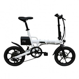 Daxiong vélo Vélo électrique Pliant, Voiture électrique Pliante au Lithium à Vitesse Variable de 16 Pouces, Facile à Travailler, Facile à Transporter, White