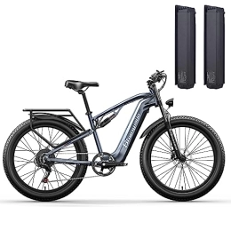 Vikzche Q Vélos électriques Vélo électrique pour adulte, VTT, batterie au lithium amovible 2×17 Ah, vélos électriques à suspension complète,