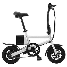 D&XQX Vélos électriques Vélo électrique pour adultes, E-Bike pliable et léger avec batterie 240W / 36V Vitesse maximale 25km / h Roues de 12 pouces Freins à double disque pour adultes, adolescents et navetteurs Concurrence, Blanc