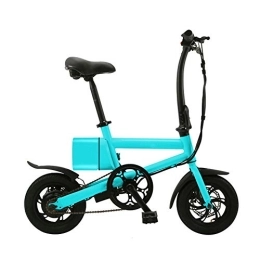 D&XQX vélo Vélo électrique pour adultes, E-Bike pliable et léger avec batterie 240W / 36V Vitesse maximale 25km / h Roues de 12 pouces Freins à double disque pour adultes, adolescents et navetteurs Concurrence, Bleu