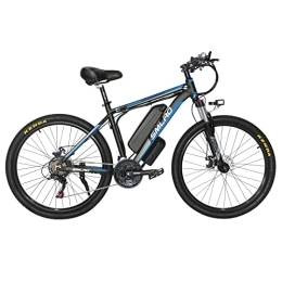 iRonsnow Vélos électriques Vélo électrique VTC, 26" Fat Bike Electrique Adulte, 48 V 17, 5 Ah Batterie Lithium (Cellules Samsumg), Shimano 21 Vitesses, E Bike Ville, avec Freins Hydrauliques (Black / Blue)