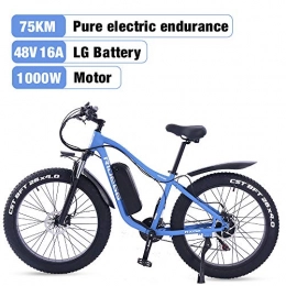 ride66 vélo Vélo électrique VTT pour Homme et Femme Fat ebike 26 Pouces 1000W 16Ah LG Batterie Autonomie électrique de 70-80 KM (Bleu)