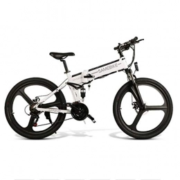 SHTST vélo Vélo électrique-VTT électrique de 26 pouces avec batterie au lithium 48V 8Ah, changement de vitesse Shimano à 21 vitesses et freins à disque à absorption des chocs haute résistance ( Color : White )