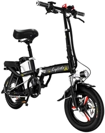 RDJM vélo Vélo électrique, Vélos électriques rapides for vélos adultes portables Batterie amovible lithium 48V 400W Adultes Double Shock Absorber Bikes avec 14 pouces pneus de frein à disque et suspension plein