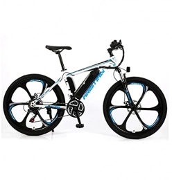 MAYIMY vélo Vélo électrique à Batterie au Lithium vélo de Montagne 26 '' Adulte Vitesse Variable 21 Vitesses vélo assisté 36V350W Batterie détachable Roue intégrée avec LED(Color:white1, Size:10AH)