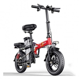 HOME-MJJ vélo Vélo électrique électrique Vélos 14 pouces Portable Trois pliant haute vitesse brushless Riding Modes Amovible 48V Lithium-Ion LED avant batterie légère for adultes ( Color : Red , Size : 150to300KM )