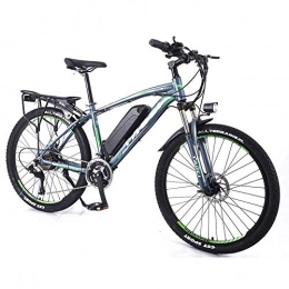 LRXG Vélos électriques Vélos Vélo électrique De 26 "pour Hommes, Peut Déplacer Une Batterie Au Lithium Vélo électrique VTT, Frein à Double Disque En Alliage D'aluminium E Vélos Vélos Tout Terrain(Color:Gris vert, Size:10AH)