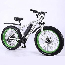 LRXG Vélos électriques Vélos Vélos Hybrides De 26 ", Assistance électrique Pour Vélo De Montagne électrique, Batterie Lithium-ion Amovible 36 V 350 W, Vélos De Neige En Alliage D'aluminium Mountain E (Color:blanc, Size:10AH)