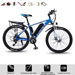 DT Vélos électriques Vélos Électriques pour Adultes 360W en Alliage D'aluminium Ebike Vélos Amovible 350W, 13AH, 8AH Batterie Lithium-ION 36V, Vélo De Ville Vélo Électrique VTT E-Bike avec Micronew 27 Vitesses, Bleu