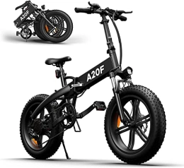 A Dece Oasis vélo Vélos électriques ADO A20F+, Vélo électrique Pliable E-Bike, 20" VTT Fat Bike Electrique Adulte Pliable, avec Moteur 250W / Batterie 36V / 10.4Ah（Noir，20 Pouces, Version Internationale）