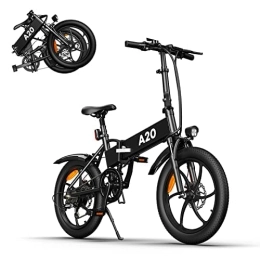 A Dece Oasis vélo Vélos électriques Pliables, ADO A20+ 250W Ebike, vélos électriques Adultes, 36 V 10, 4 Ah Batterie Vélos électriques urbains, Vitesse maximale 25 km / h（Noir，20 Pouces, Version Internationale）