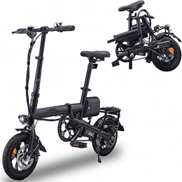 VBARV Vélos électriques Vélos électriques pliants Portables, Adultes EBike Compact léger, Vitesse maximale 25 km / h, Moteur 350 W, avec Interface USB, adapté pour la Conduite en extérieur
