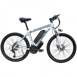 Bedroom vélo Vélos électriques Pour Adultes, Ip54 étanche 350w Alliage D'aluminium Bicyclette En Alliage D'aluminium Amovible 48v / 13ah Lithium-ion Batterie Vélo De Montagne / Commute Ebike(Color:blanc bleu)