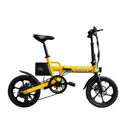 WASEK vélo WASEK Mini vélo électrique Pliant, Vitesse Variable de 16 Pouces, Ultra-léger et Portable, vélo électrique électrique, véhicule électrique à Deux Roues (Yellow 140X58X100cm)