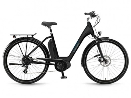 Winora Vélos électriques Winora Sima 7 modèle 2018 -Vélo électrique pour femme, avec moteur Bosch Active, batterie de 400 Wh, 28", 7 V, taille 50, noir mat