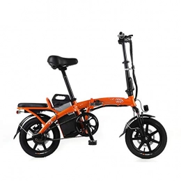 WM vélo WM Adulte Batterie au Lithium vélo électrique Pliant Mini vélo de Montagne 350w14 Pouces Ultra-léger Tout-en-Un Suspension de Haute qualité, Orange