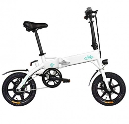 WXJWPZ Vélos électriques WXJWPZ Vélo électrique Pliant Entrepôt Vélo électrique Au Lithium Vélo Pliant Li-Lion Batterie 14 Pouces Mini Vélo, White
