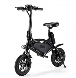 WXJWPZ vélo WXJWPZ Vélo électrique Pliant pour Cadre en Alliage D'aluminium pour Adultes Mini Type 12 Pouces 6.6AH Batterie Deux Roues Vélo électrique sans Balais, Black