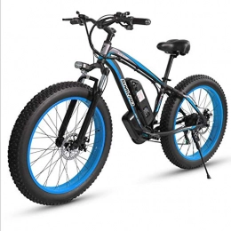 WXX vélo WXX 26 * 4, 0 Pouces Gros Pneu vélo électrique Pliable 500W 48V 15AH en Alliage d'aluminium Lithium Plage Motoneige LCD Moniteur vélomoteur, Black Blue