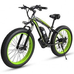 WXX vélo WXX 26 * 4, 0 Pouces Gros Pneu vélo électrique Pliable 500W 48V 15AH en Alliage d'aluminium Lithium Plage Motoneige LCD Moniteur vélomoteur, Dark Green