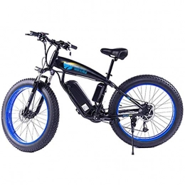 WXX Vélos électriques WXX Adulte vélo électrique, 26 Pouces Fat Tire Neige vélo, 350W 48V 10Ah Amovible au Lithium-ION de vélos ebike, Plage Voiture électrique, pour l'extérieur Cyclisme, Black Blue