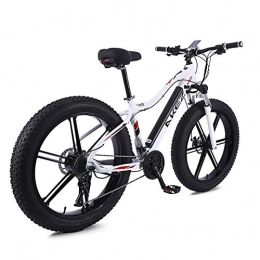 WXX Vélos électriques WXX Adulte vélo électrique, en Alliage d'aluminium 26 « Vélo de Montagne, épais Roue Neige vélos, 36V 10Ah 350W caché Batterie Amovible Lithium vélo, Blanc