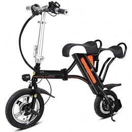 WXX Vélos électriques WXX Adultes Pliant Voiture électrique, 12 Pouces vélo électrique 250W 36 V Lithium Batterie vélo Ebike Double Frein à Disque avec Port de Charge USB, Noir, 50KM