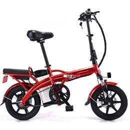WXX Vélos électriques WXX Électrique Pliant vélo pour Adultes, Batterie Amovible avec téléphone Portable Holderbicycle 350W Motor14 Inchestandem Moto, pour l'extérieur Cyclisme, Rouge, 16AH