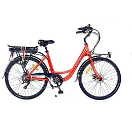 XBN vélo XBN Vélo Électrique, 26 Pouces Ebike 250W Moteur Velo Electrique, Batterie Lithium Amovible 36V / 7.5Ah, Shimano 6 Vitesses Vélo de Ville pour Homme Femme Adulte (Rouge)