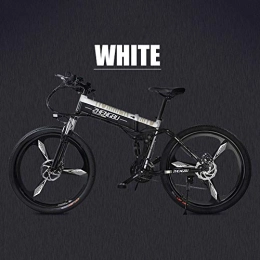 XTD vélo XTD Vélo électrique Pliable de Montagne de 26"- Vélos pour Adultes à Double Frein à Disque et Suspension complète, (90 km 48V 14.5Ah 400W) avec Compteur LED Intelligent, 27 Vitesses C