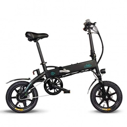 XYDDC Vélo électrique Portable électrique Pliant véhicule 14 Pouces Pneu Amortisseur Design Peut Voyage 40 kilomètres,Noir