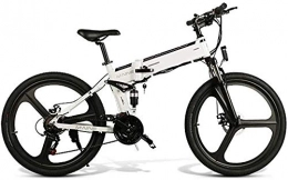 YPLDM Vélos électriques pliants Adultes Comfort Bicyclettes Hybrides Couchés/Road Bikes20, 11.6Ah Batterie au Lithium, Alliage d'aluminium,Blanc